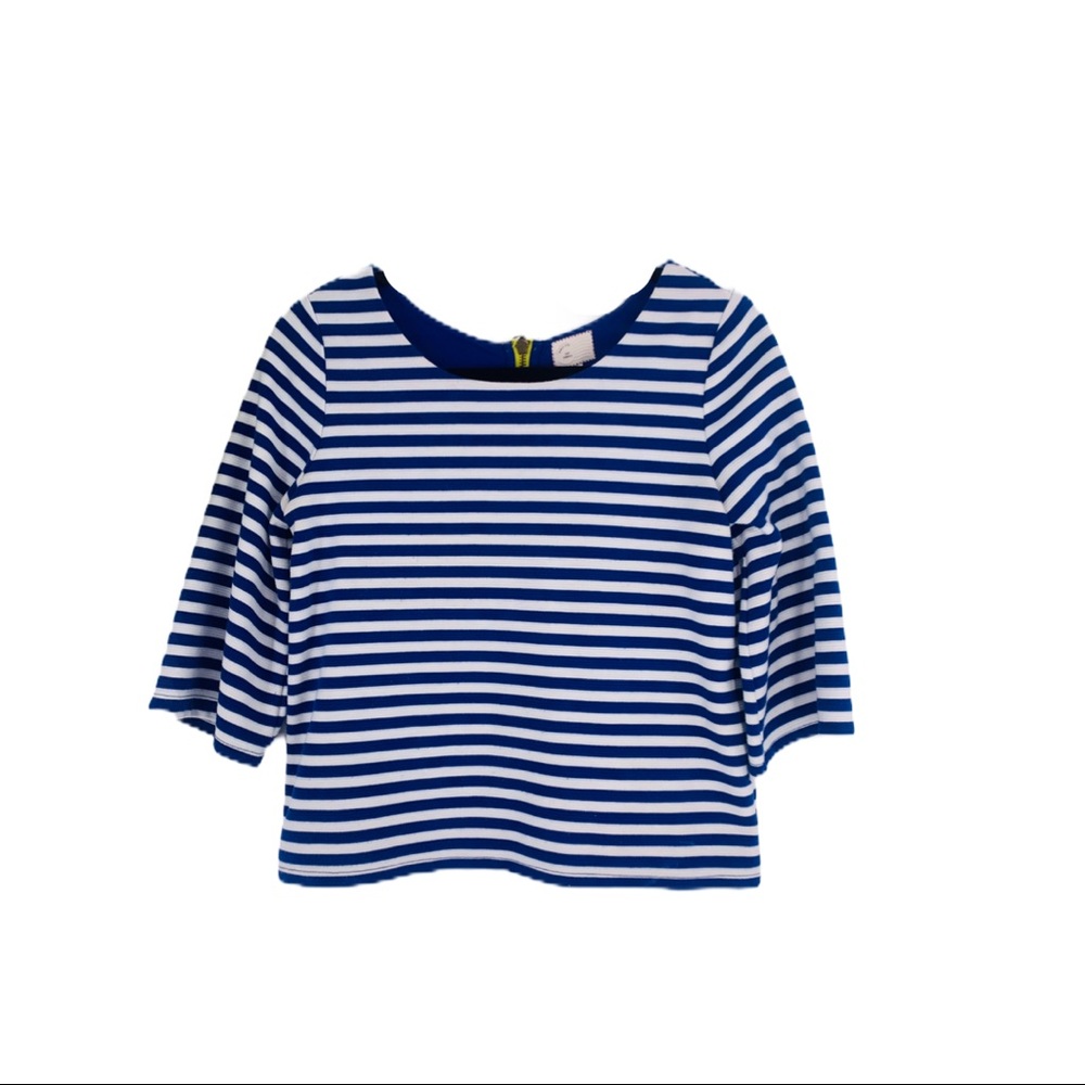 Anthro Postmark Genoa Stripe Zipper Back Top XS - Picture 4 of 12